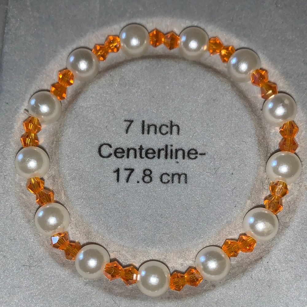 Elegant Pearl and citrine Crystal stretch Bracelet